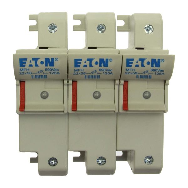 Fuse-holder, low voltage, 125 A, AC 690 V, 22 x 58 mm, 3P+N, IEC, With indicator image 2