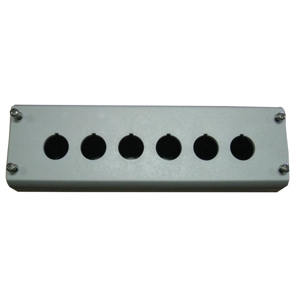 Surface mounting enclosure, 6 holes, black/light grey image 1