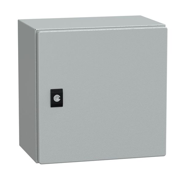 Spacial CRN plain door with mount.plate. H300xW300xD200 IP66 IK10 RAL7035.. image 1