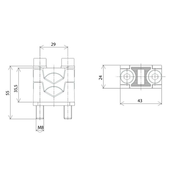 Prism terminal, double 2x 70-120 mmý image 2