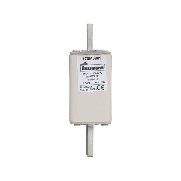 Fuse-link, high speed, 315 A, AC 1000 V, compact DIN 1, 43 x 61 x 138 mm, aR, DIN, IEC, type T indicator image 7