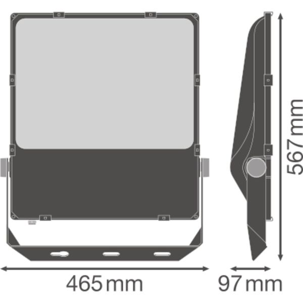 FLOODLIGHT PERFORMANCE SYM R30 290 W 3000 K BK image 15