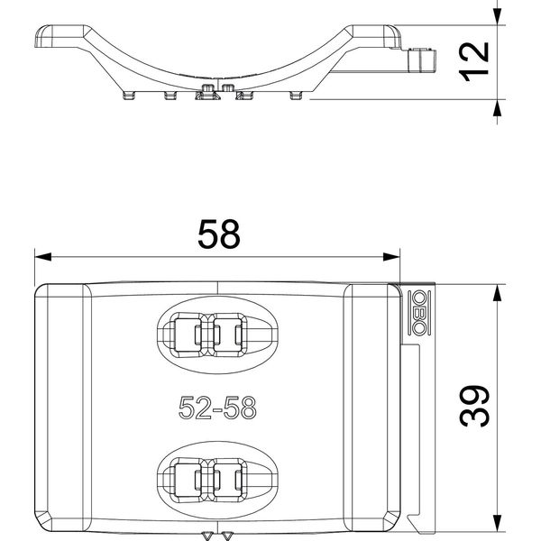 2058UW 58 LGR Counter-trough combinable with double trough 52-58mm image 2