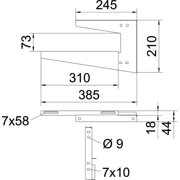 WDB L 300 FT Wall and ceiling bracket lightweight version B300mm image 2