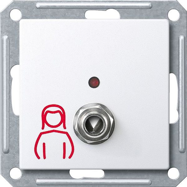 System socket for pear button comfort without light function, active white glossy, System M image 1