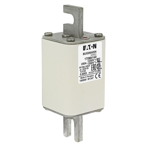 Fuse-link, high speed, 250 A, AC 1250 V, size 1, 53 x 66 x 138 mm, aR, DIN, IEC, single indicator image 9