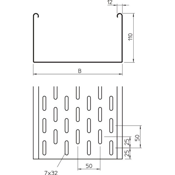 SKS 150 FS Cable tray SKS perforated, with connector 110x500x3000 image 2