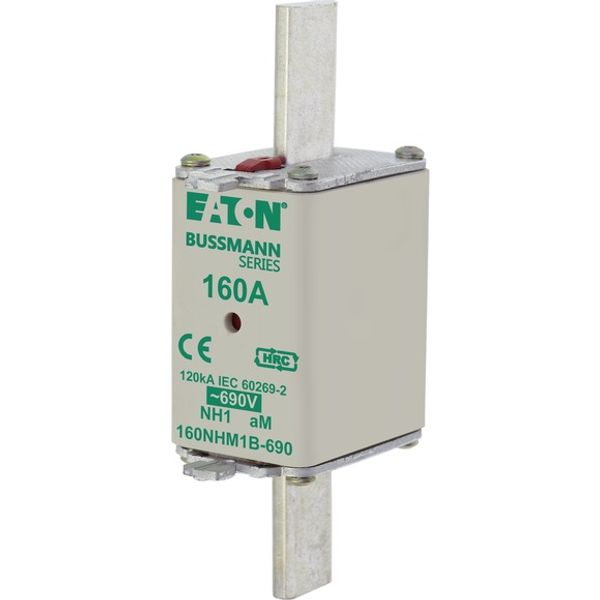 Fuse-link, low voltage, 100 A, AC 690 V, NH1, aM, IEC, dual indicator image 1