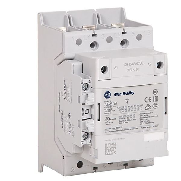 Contactor, 146A, AC3, 24-60V AC/DC Electronic Coil , 1NO/1NC image 1