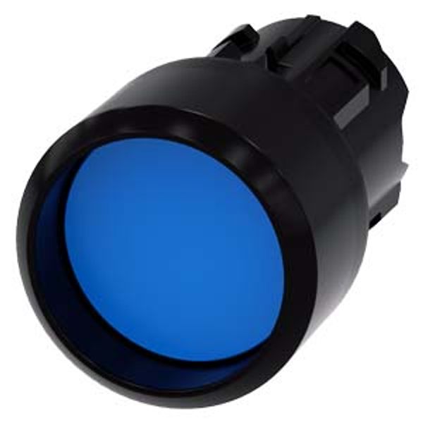 Pushbutton, 22 mm, round, plastic, blue, Front ring, raised momentary 3SU1000-0CB50-0AA0-Z Y13 image 2