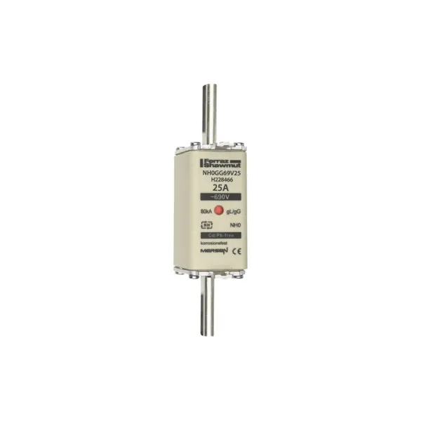 Fuse-link NH0 gG 690VAC 25A live tags Double indicator image 2