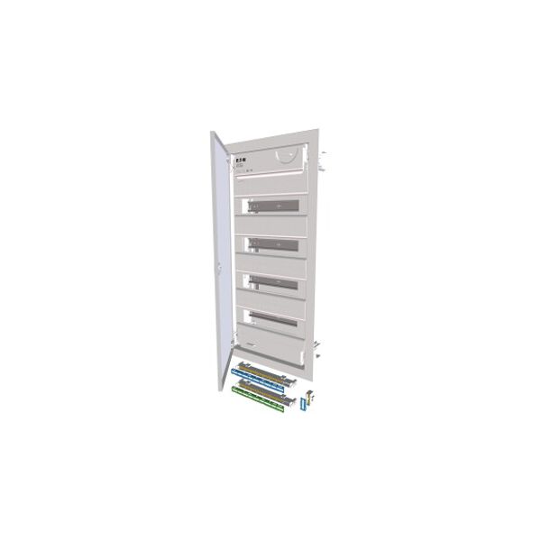 Compact distribution board-flush mounting, 4-rows, super-slim sheet steel door image 1