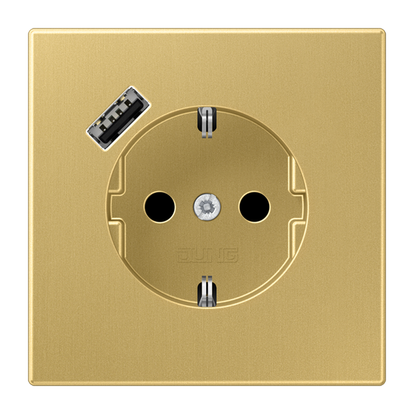 SCHUKO socket with USB type A image 1