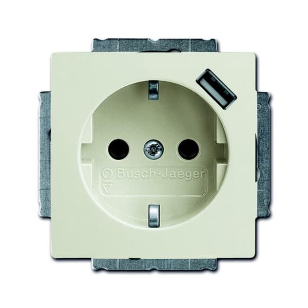 20 EUCBUSB-96-507 Socket Outlets with USB A chalet white - Basic55 image 1