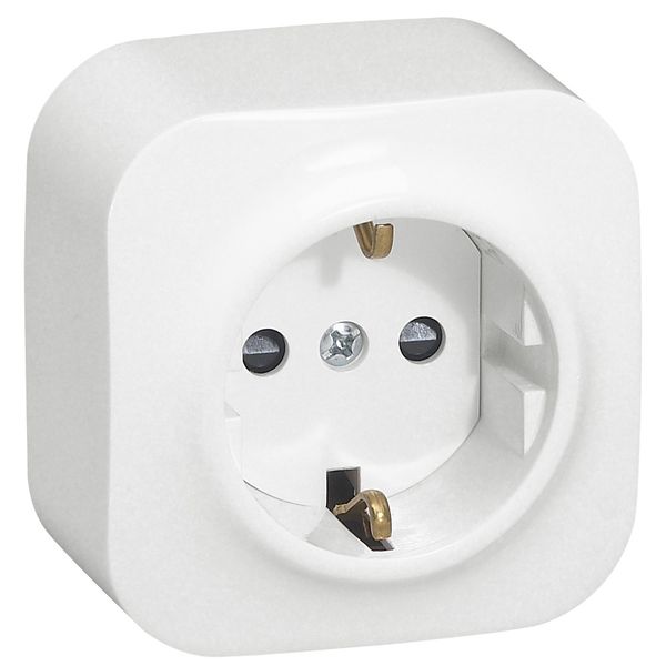 German std socket 2P+E Forix - with shutters - IP 2X - 16 A - 250 V~ - white image 2