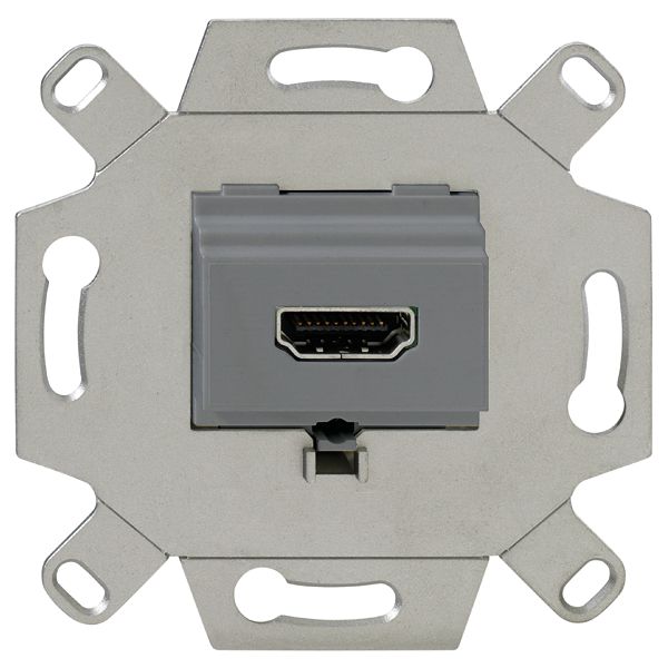 HDMI-Anschlussdose, 1-fach, mausgrau (ähnlich RAL 7005), für TAE-Abdeckungen image 1