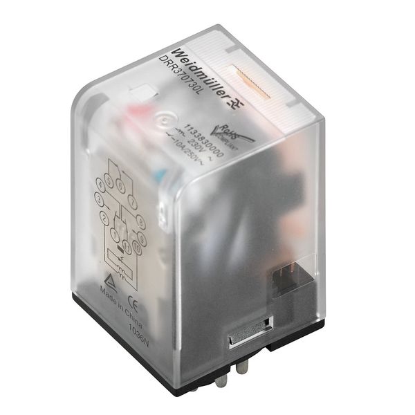 Industrial relay, 24 V DC, Green LED, 3 CO contact (AgSnO) , 250 V AC, image 2