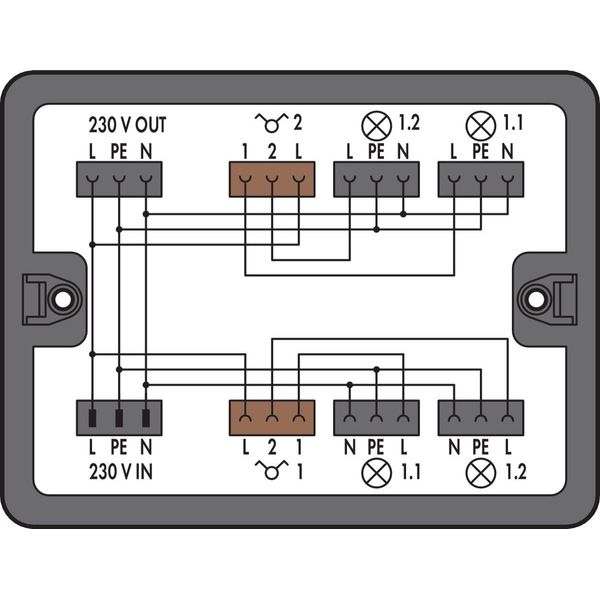 Distribution box Series switching 1 input black image 1