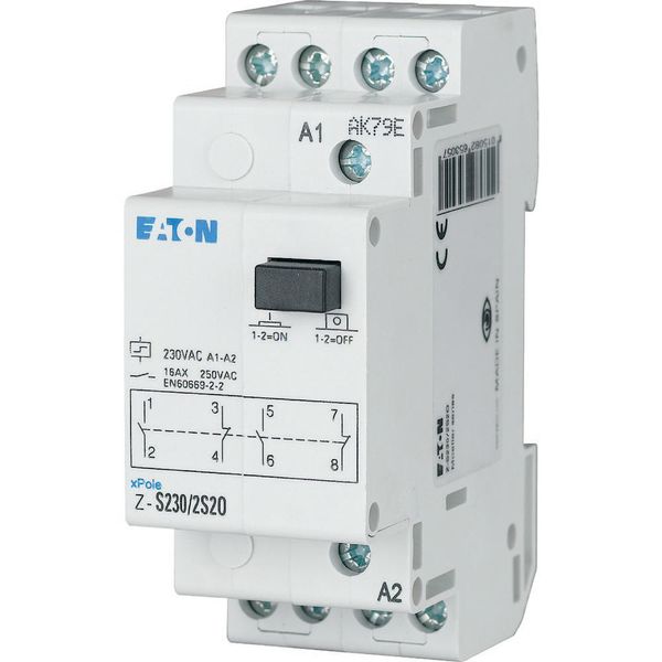 Impulse relay, 48AC/24DC, 4 N/O, 16A, 50Hz, 2HP image 2