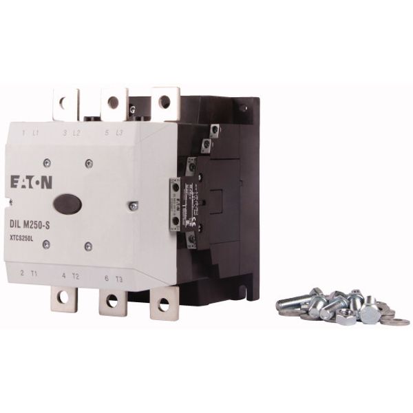 Contactor, 380 V 400 V 132 kW, 2 N/O, 2 NC, 220 - 240 V 50/60 Hz, AC operation, Screw connection image 3
