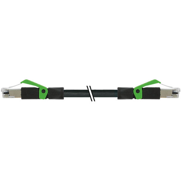 RJ45 male 0°/RJ45 male 0° PUR 1x4xAWG22 shielded bk+dragch 15m image 1