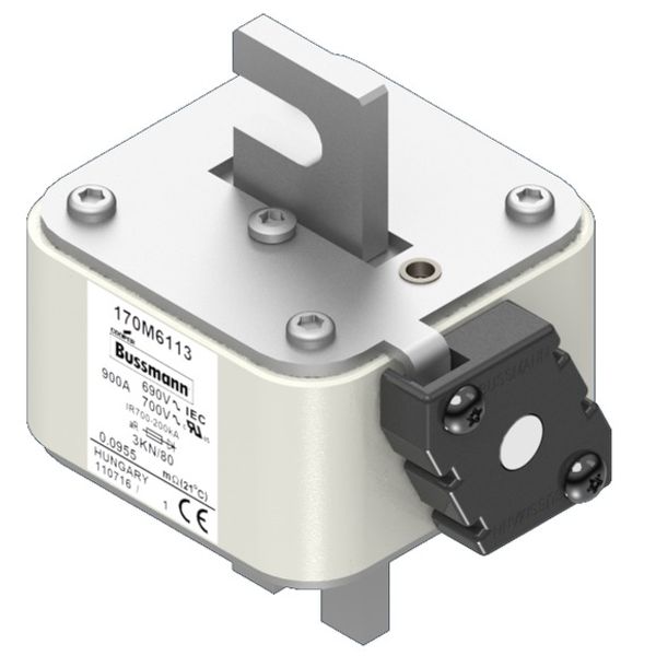 Fuse-link, high speed, 500 A, AC 690 V, DIN 3, 76 x 92 x 109 mm, aR, DIN, IEC, single indicator image 2