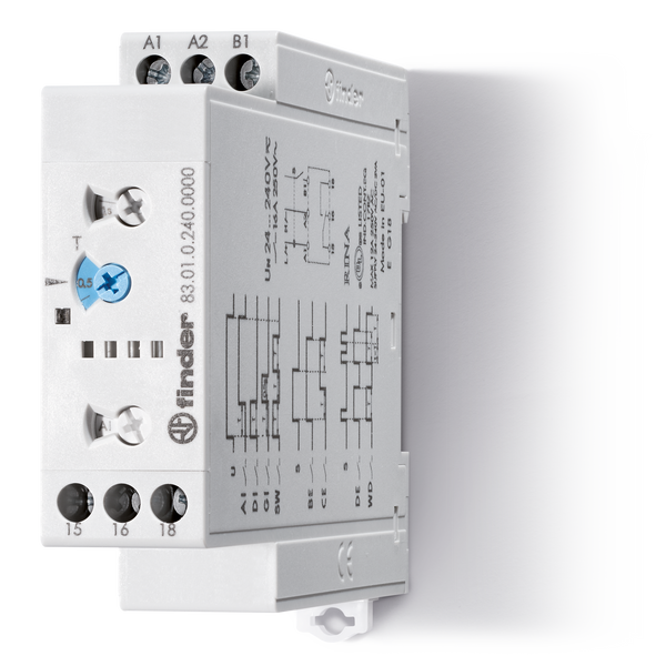 Modular Timer 8-functions/22,5mm.1CO 16A/24...240VUC (83.01.0.240.0000) image 1