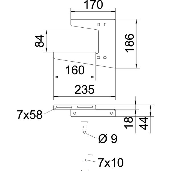 WDB L 150 A2 Wall and ceiling bracket lightweight version B150mm image 2