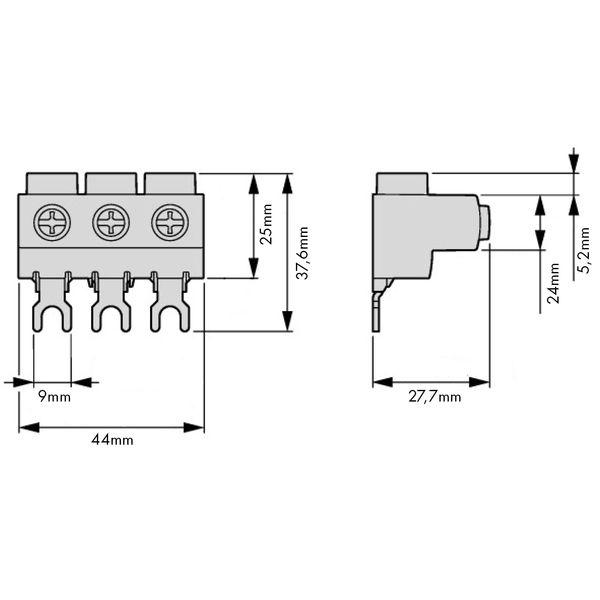 3-pole infeed terminal for BE5, 63A, 25mmý, UL certified image 2