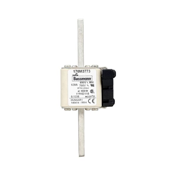 Fuse-link, high speed, 630 A, AC 690 V, compact size 1, 45 x 59 x 148 mm, aR, IEC, UL, single indicator image 9