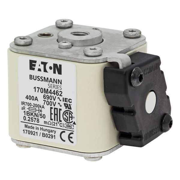 Fuse-link, high speed, 400 A, AC 690 V, size 1, 53 x 69 x 51 mm, aR, IEC, UL, type K indicator, flush end, M8 image 6