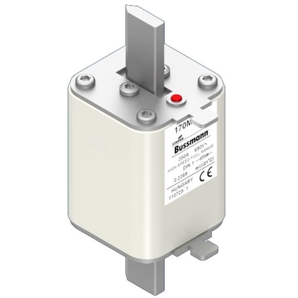 Fuse-link, high speed, 350 A, AC 690 V, DIN 1, 52 x 66 x 135 mm, gR, DIN, IEC, single indicator image 4