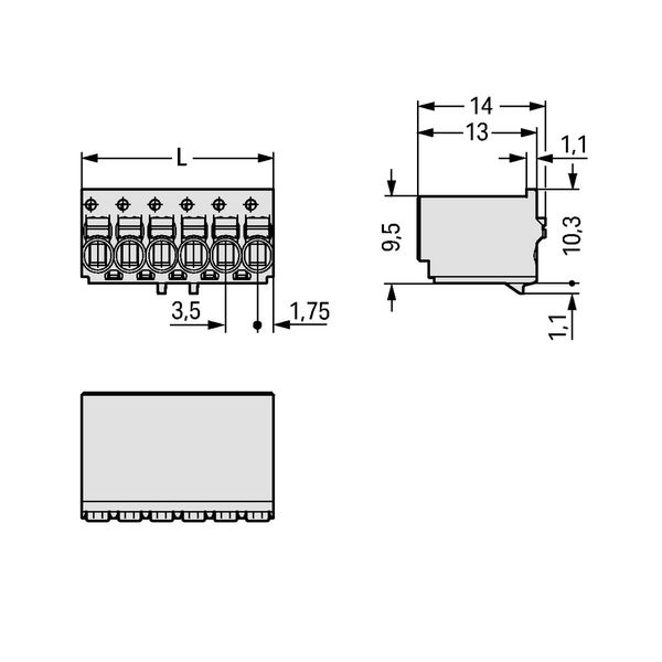 1-conductor female connector push-button Push-in CAGE CLAMP® light gra image 4