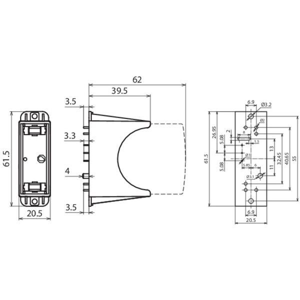 Base 1-pole for mounting PCBs for DEHNguard modules PV SCI 500 image 2