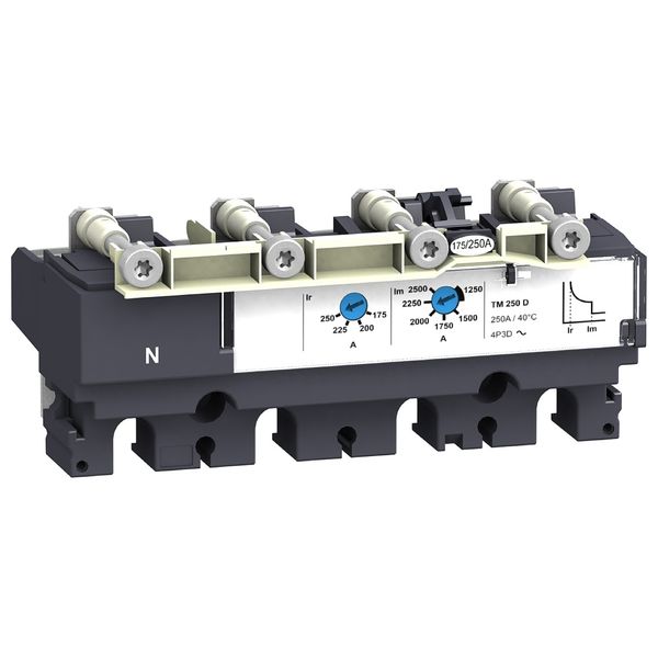 trip unit TM125D for ComPact NSX 160/250 circuit breakers, thermal magnetic, rating 125 A, 4 poles 4d image 3