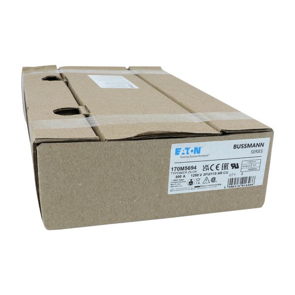 Fuse-link, high speed, 500 A, AC 1250 V, size 2, 61 x 77 x 160 mm, aR, IEC, UL image 21