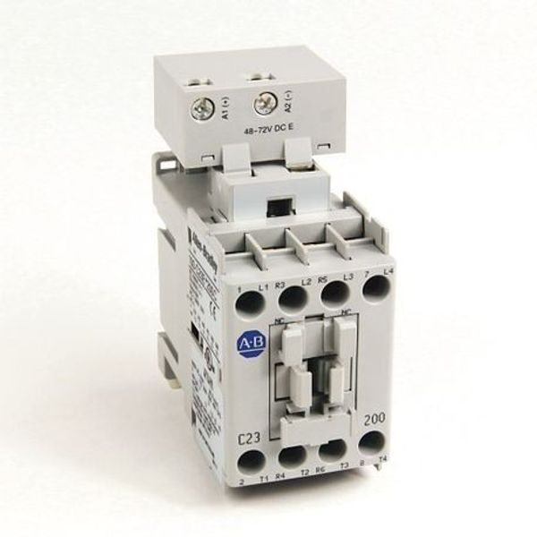 Allen-Bradley 100-C23EY200 100-C IEC Contactor, 48-72V DC Electronic Coil, Screw Terminals, Line Side, 23A, 2 N.O. 2 N.C. Main Contact Configuration image 1