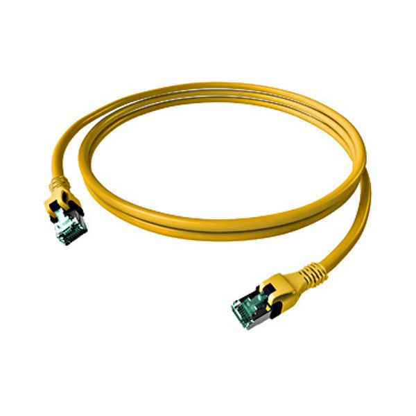 DualBoot PushPull Patch Cord, Cat.6a, Shielded, Yellow, 7.5m image 1