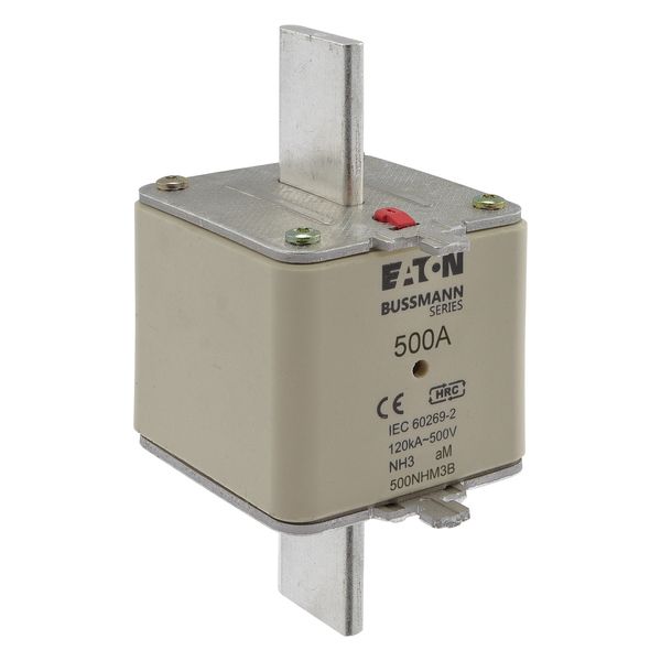 Fuse-link, low voltage, 500 A, AC 500 V, NH3, aM, IEC, dual indicator image 13