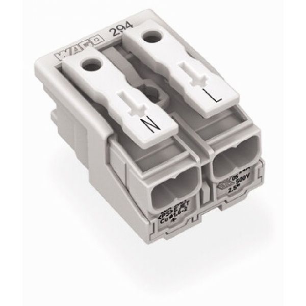 Lighting connector push-button, external without ground contact white image 2