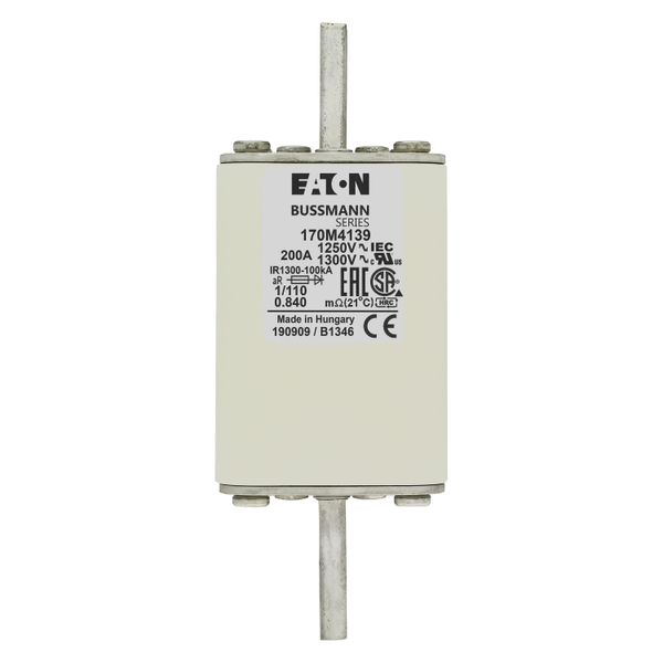 Fuse-link, high speed, 200 A, AC 1250 V, size 1, 53 x 66 x 138 mm, aR, DIN, IEC, single indicator image 8