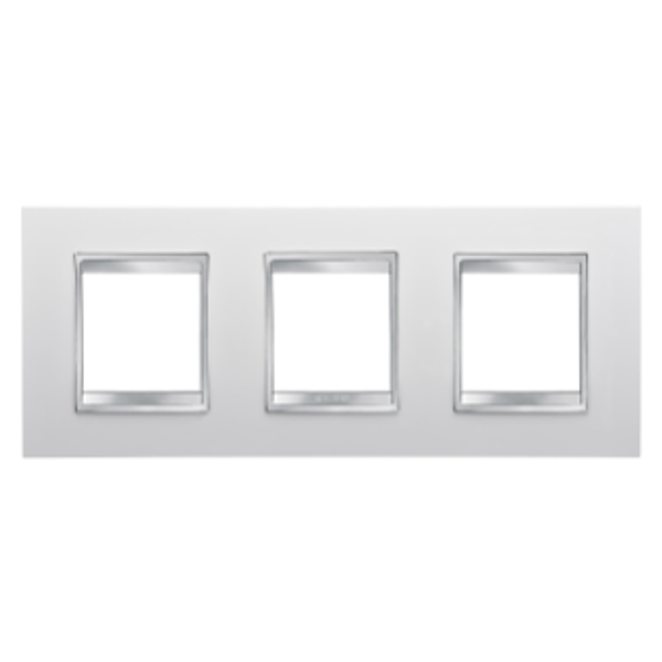 LUX INTERNATIONAL PLATE - IN TECHNOPOLYMER - 2+2+2 MODULES HORIZONTAL - WHITE - CHORUSMART image 1