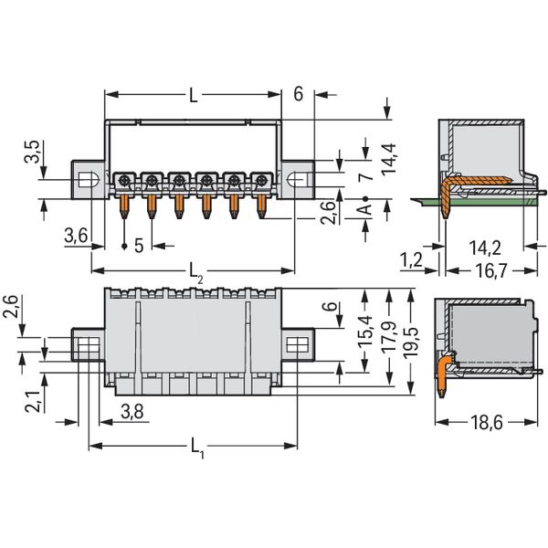 2092-1425/005-000 THT male header; 1.4 mm Ø solder pin; angled image 5