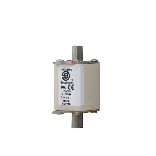 Fuse-link, high speed, 10 A, AC 1000 V, DIN 00, aR, DIN, IEC, single indicator image 13