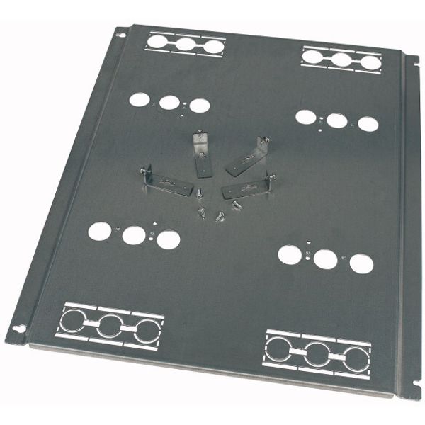 Mounting plate, +mounting kit, for NZM2, vertical, 4p, HxW=600x425mm image 1