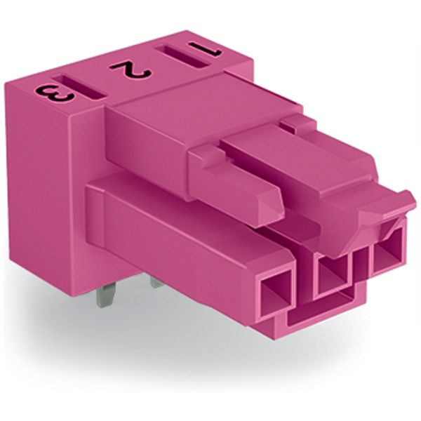 Socket for PCBs angled 3-pole pink image 3