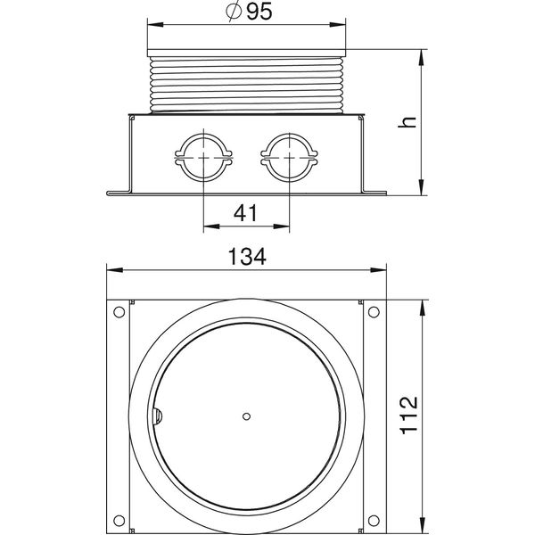 UDL2-80 70 Underfloor outlet box for SH and SHF80 115x135x70 image 2