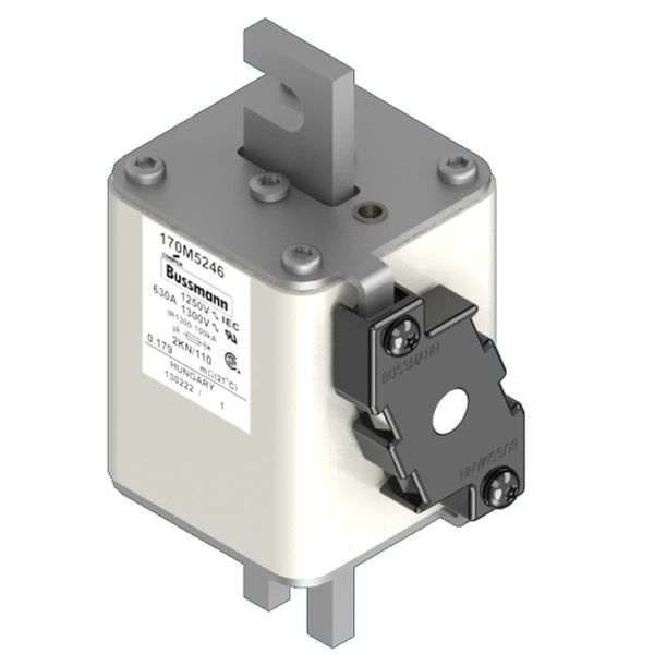 Fuse-link, high speed, 630 A, AC 1250 V, size 2, 61 x 77 x 138 mm, aR, DIN, IEC, single indicator image 2