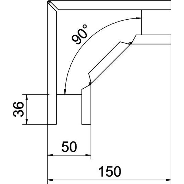 LTS B DD 90° bend for luminaire support rail 50x50 image 2