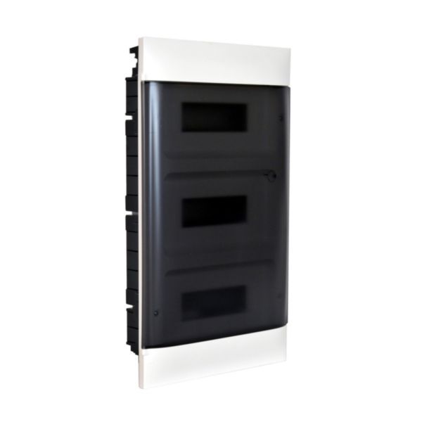 3X12 module recessed box - Smoke door - Earth terminal block - Dry wall image 1